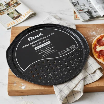 Pizzera Perforada 35cm Granito