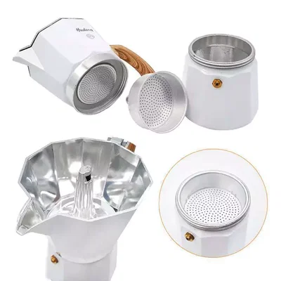 Cafetera Italiana Blanca Hudson