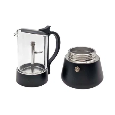 Cafetera Hudson Ita. Acero/Vidrio Negra 6 Tazas