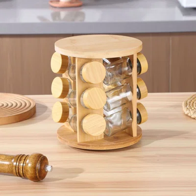 Set X12 Especiero C/ Base Y Tapa Bambu