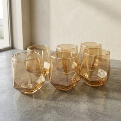 Vaso Vidrio Hexagonal 