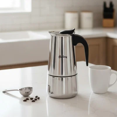 Cafetera Italiana Acero Inox. Hudson