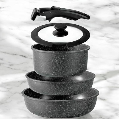 Bateria Cocina Carote 5pz Desmontable Induccion Antiadherent