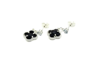 Aros Colgante Trebol Acero Quirurgico Blanco