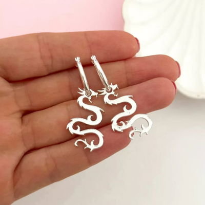 Argolla en acero blanco Serpiente 