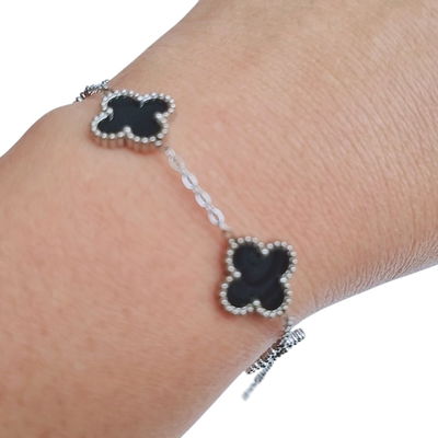 Pulsera Trebol Regulable De Acero Quirurgico 18 Cm 