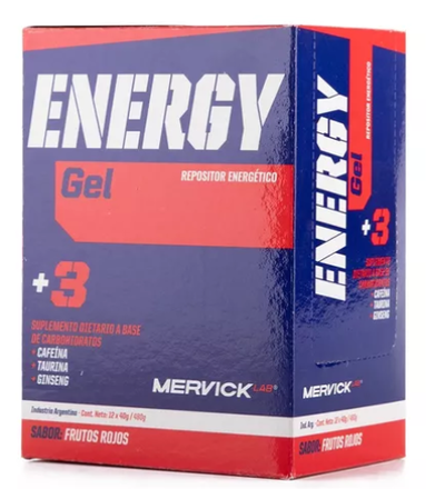 MERVICK - Energy gel c/ cafeína x 12 UNID.