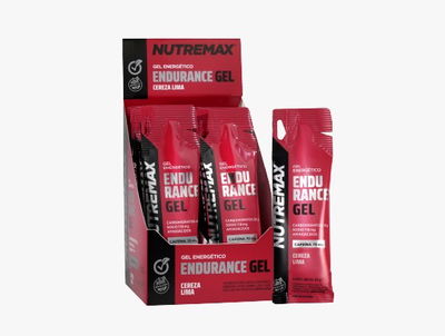 NUTREMAX - Endurance gel c/ cafeína x 12 UNID. (Cereza - Lima)