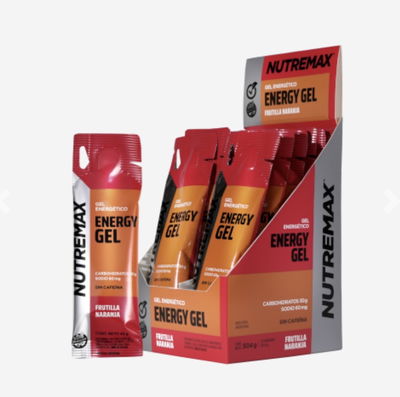 NUTREMAX - Energy gel SIN cafeína x 12 UNID. (Frutilla-Naranja)