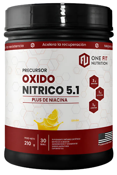 ONE FIT - Oxido Nitrico 5.1 + Niacina 210 Grs Limon