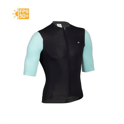 PAVÉ - Jersey Ciclismo Sleeve Negro/ Acqua