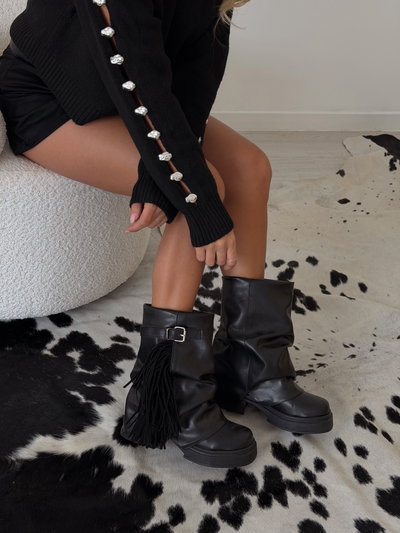 Botas Tainy Ecocuero - Negro PU