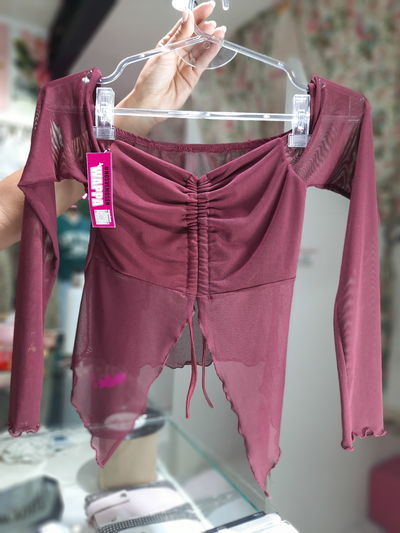 TOPS DE PICO MANGA LARGA TULL