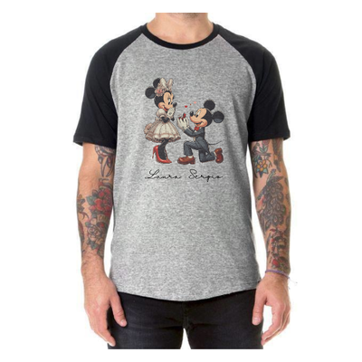 Remera Gris Mangas Negras Personalizada Adultos
