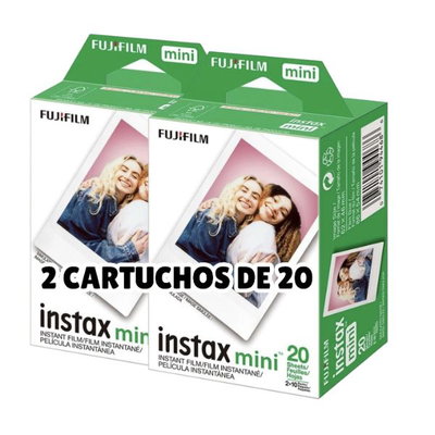 Pack 2 Cartuchos Instax Mini - 40 Fotos Fujifilm - Revelado Instantáneo y Calidad Premium