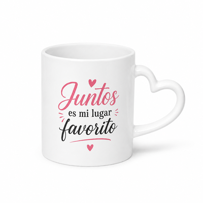 Taza Personalizada Cerámica Asa Corazón | El Regalo Ideal Enamorados