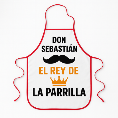 Delantal Cocina Blanco Con Bisel de Colores