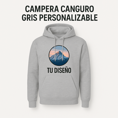 Buzo Canguro Gris Personalizado Adulto