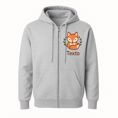Campera Canguro Gris Personalizado Adulto