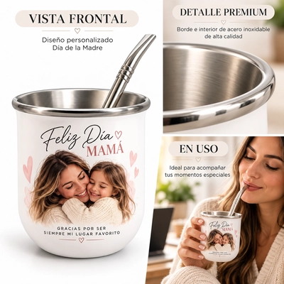Mate Térmico Personalizado Premium - Interior de Acero