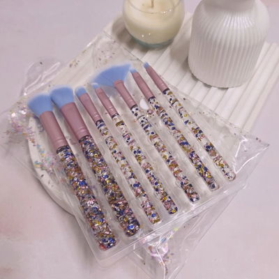 Set de brochas glitter x7 unidades con estuche incluido