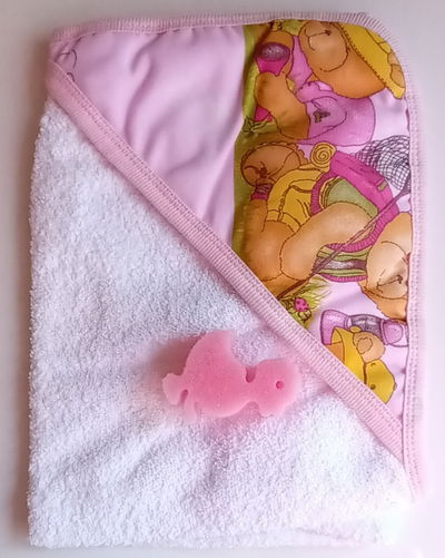 Toallón y Esponjita Ositos Rosa