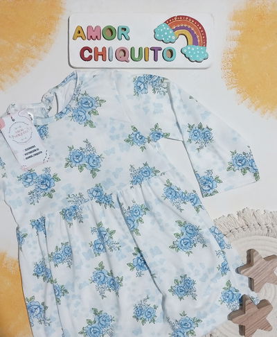 VESTIDO FLOR CELESTE