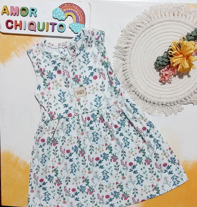 VESTIDO FLORCITAS NATURAL