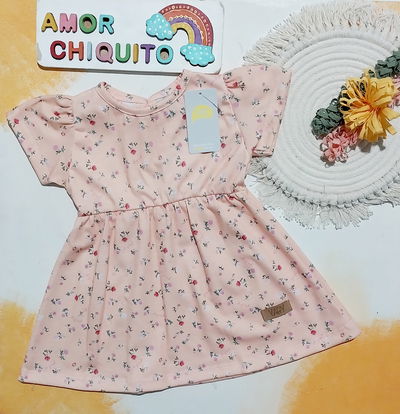 VESTIDO FLORCITAS NARANJA