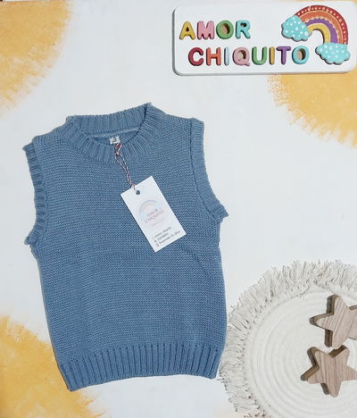 CHALECO TEJIDO ÍNDIGO