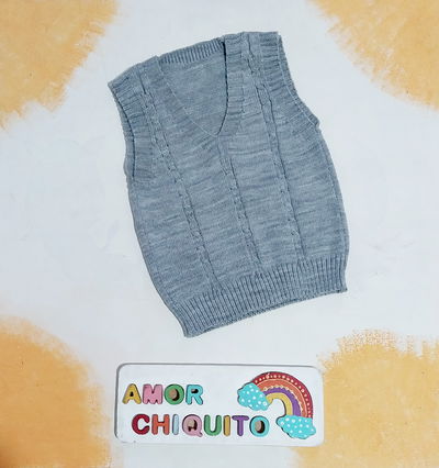 CHALECO TEJIDO GRIS