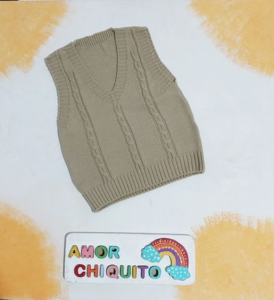 CHALECO TEJIDO TOSTADO