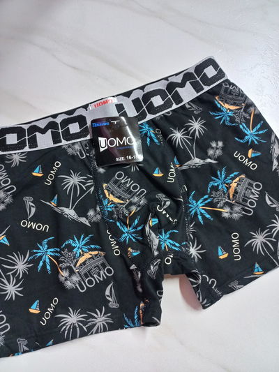 Boxer juvenil estampado negro 16-18
