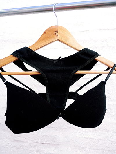 Conjunto taza soft algodon negro