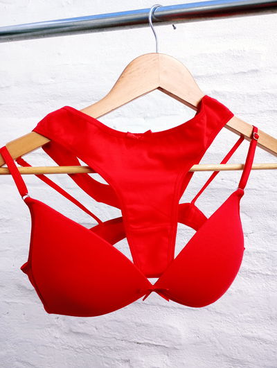 Conjunto taza soft algodon rojo