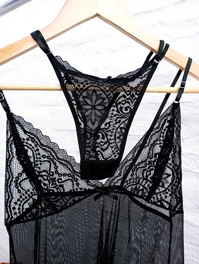 Babydoll con colales regulable negro
