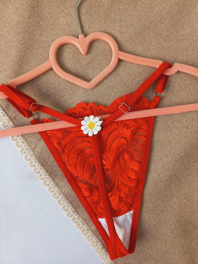 Less hilo regulable florcita rojo