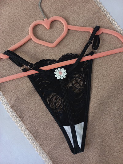 Less hilo regulable florcita negro