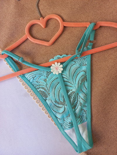 Less hilo regulable florcita verde agua 