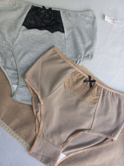 Art.19 vedetinas de algodon y puntilla PACK X2 UNIDADES