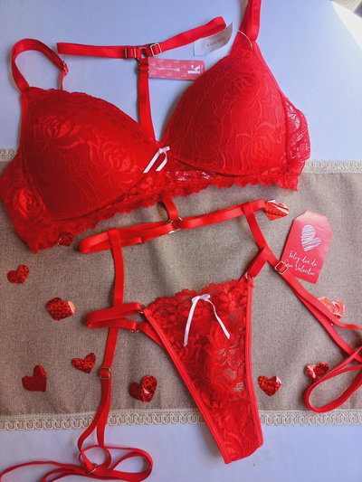 Set de lenceria. Conjunto taza soft con arnes regulable