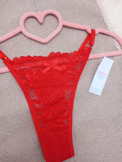 Colaless regulable encaje rojo