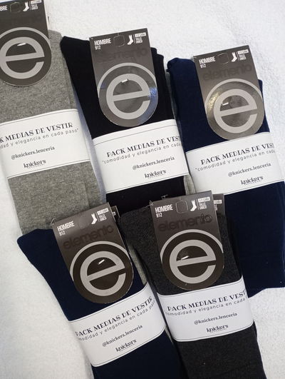 Pack medias de vestir lisos ELEMENTO x2 