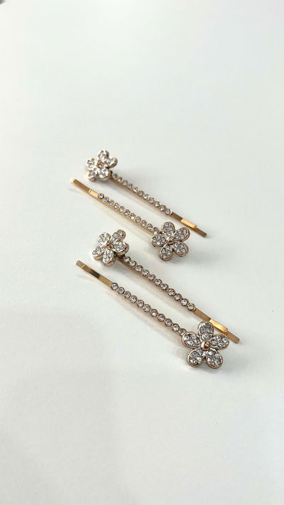 Set hebillas flor