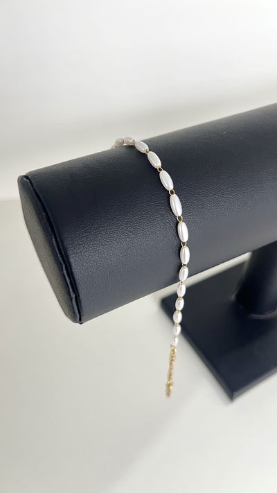Pulsera perlitas oval 