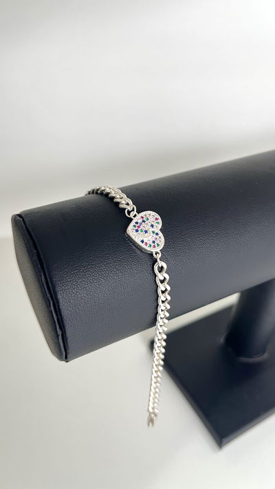 Collar corazón micropave
