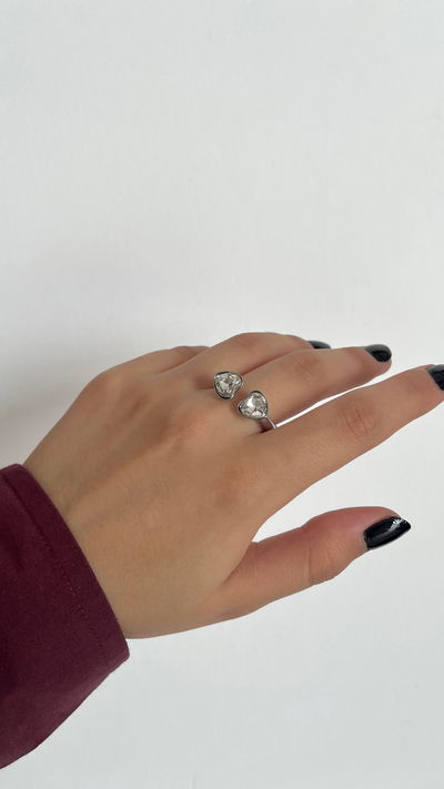 Anillo doble corazón
