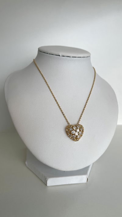 Collar corazón micropave