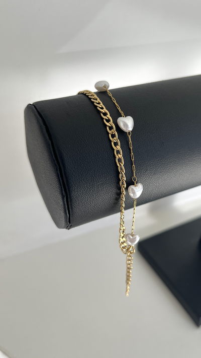 Pulsera doble corazón 