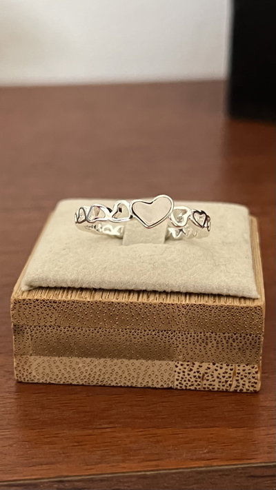 Anillo white heart